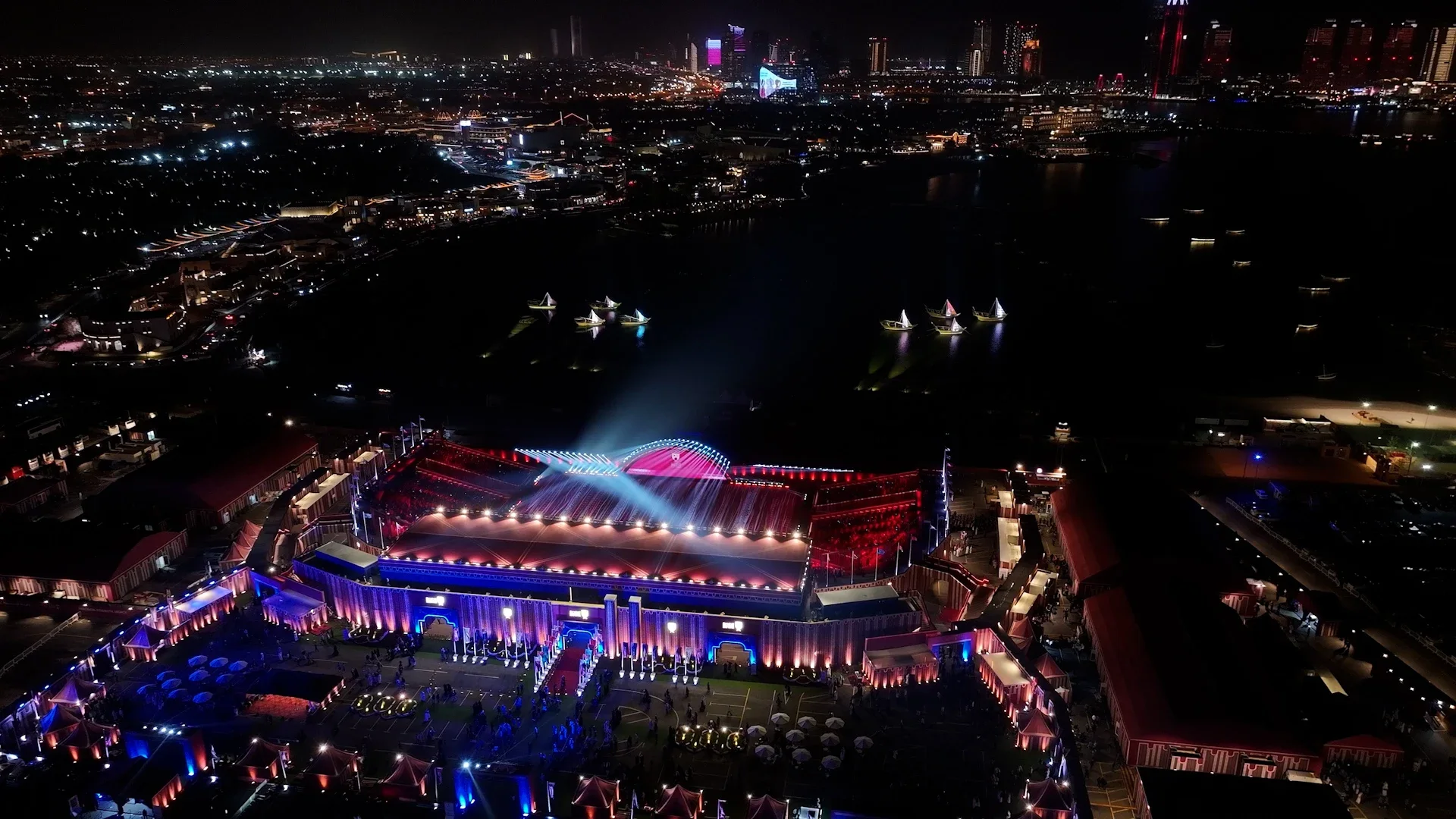 Nighttime event venue in Doha